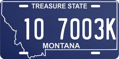 MT license plate 107003K