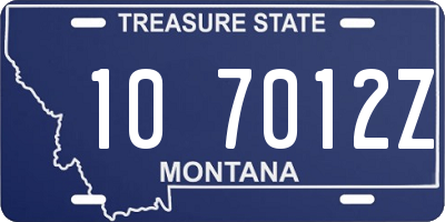 MT license plate 107012Z