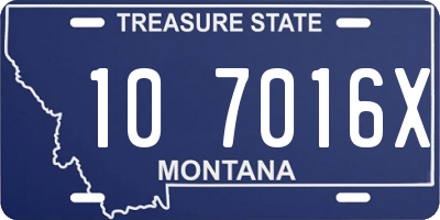 MT license plate 107016X