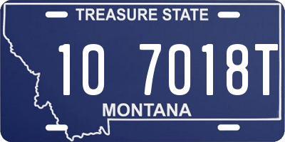 MT license plate 107018T