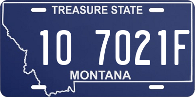 MT license plate 107021F