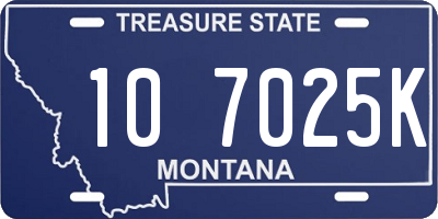 MT license plate 107025K