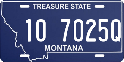 MT license plate 107025Q