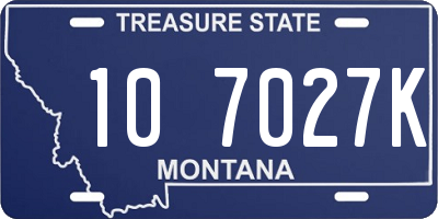 MT license plate 107027K