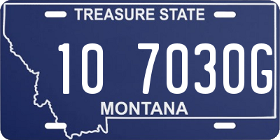 MT license plate 107030G