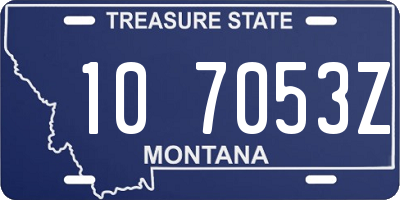 MT license plate 107053Z