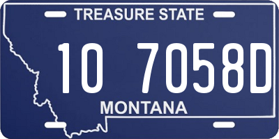 MT license plate 107058D