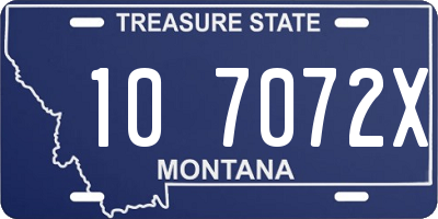 MT license plate 107072X