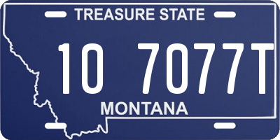 MT license plate 107077T