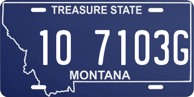 MT license plate 107103G