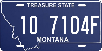 MT license plate 107104F