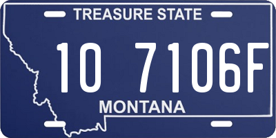 MT license plate 107106F