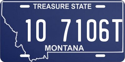 MT license plate 107106T