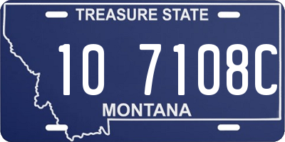 MT license plate 107108C