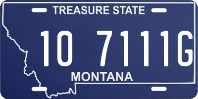 MT license plate 107111G