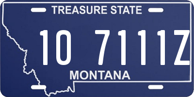 MT license plate 107111Z