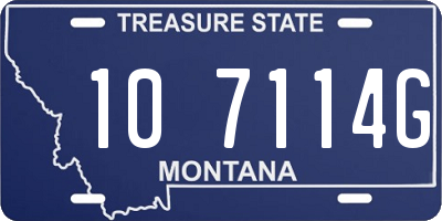 MT license plate 107114G