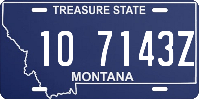 MT license plate 107143Z