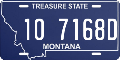 MT license plate 107168D