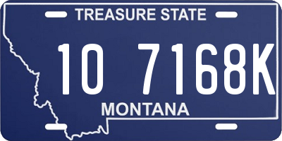 MT license plate 107168K