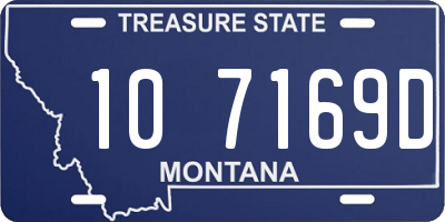 MT license plate 107169D