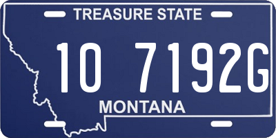 MT license plate 107192G