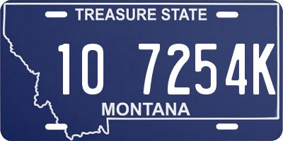 MT license plate 107254K