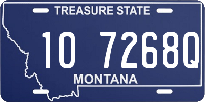 MT license plate 107268Q