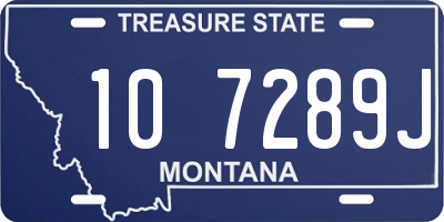 MT license plate 107289J