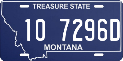 MT license plate 107296D