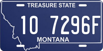 MT license plate 107296F