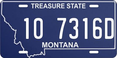 MT license plate 107316D