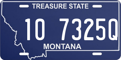 MT license plate 107325Q