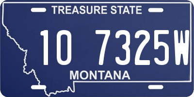 MT license plate 107325W