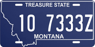 MT license plate 107333Z