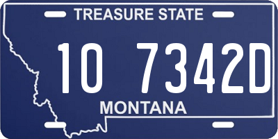 MT license plate 107342D