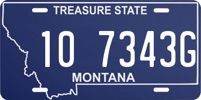 MT license plate 107343G