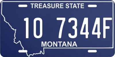 MT license plate 107344F