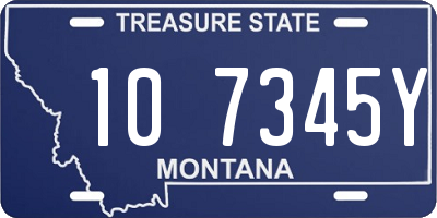 MT license plate 107345Y