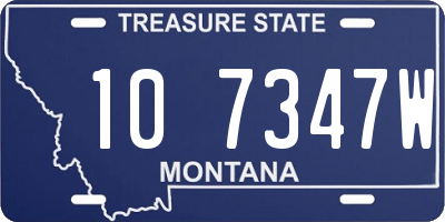 MT license plate 107347W