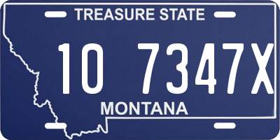 MT license plate 107347X