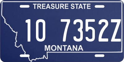 MT license plate 107352Z