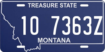 MT license plate 107363Z