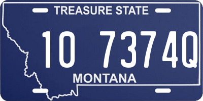 MT license plate 107374Q