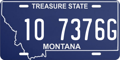 MT license plate 107376G