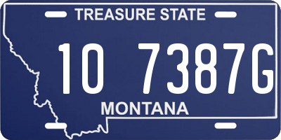 MT license plate 107387G