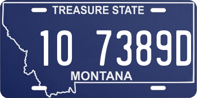 MT license plate 107389D