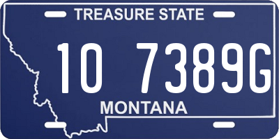 MT license plate 107389G