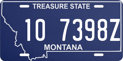 MT license plate 107398Z