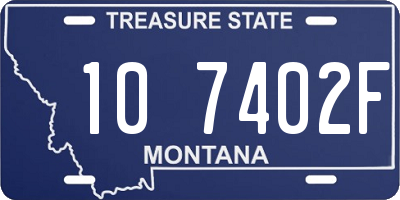 MT license plate 107402F